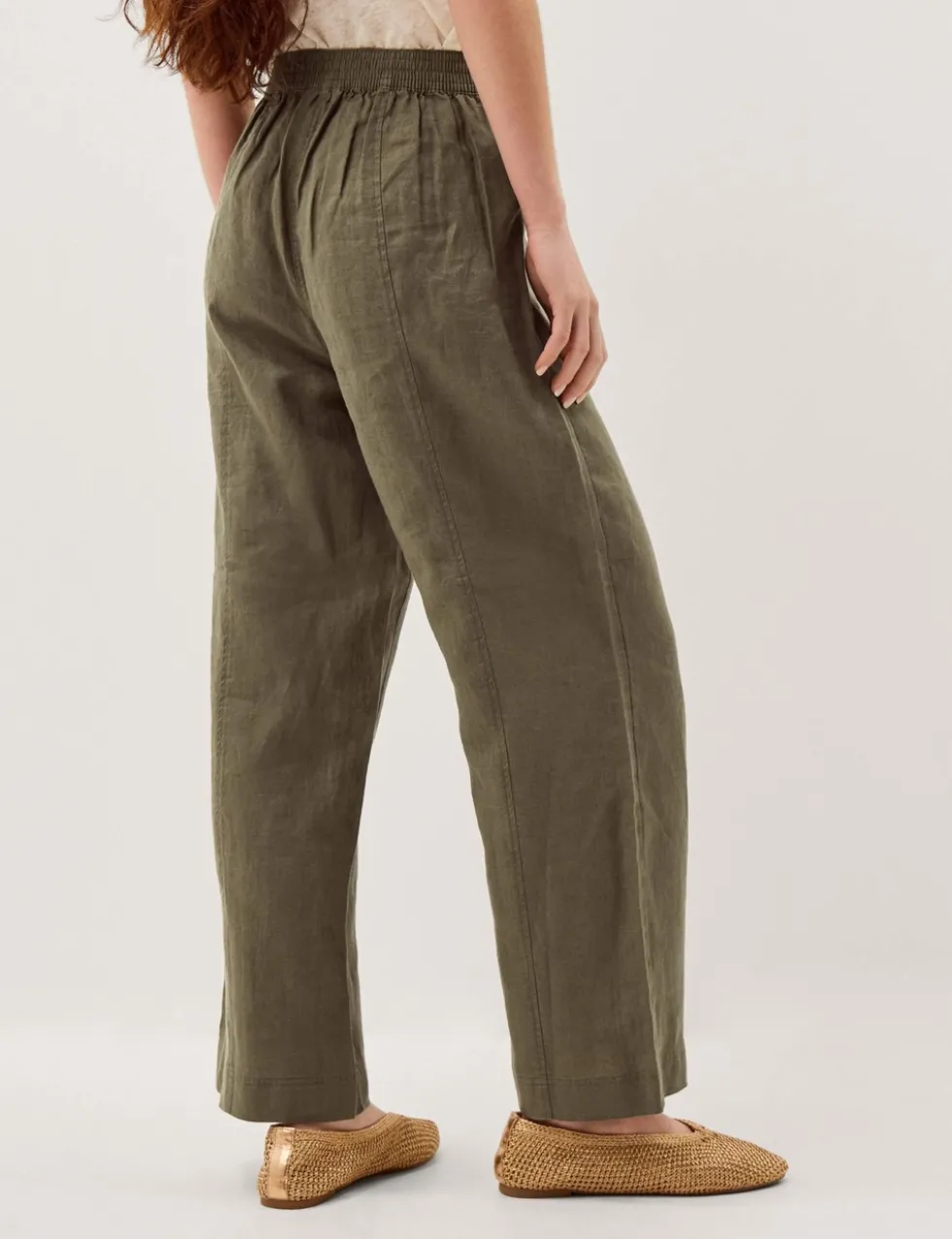 Pure Linen Straight Leg Trousers
