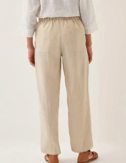 Pure Linen Straight Wide Leg Trousers