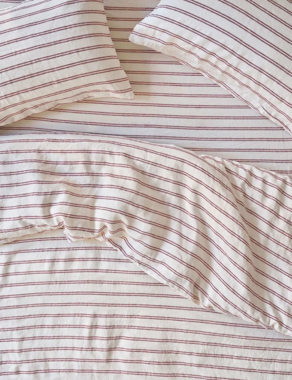 Pure Linen Striped Duvet Cover