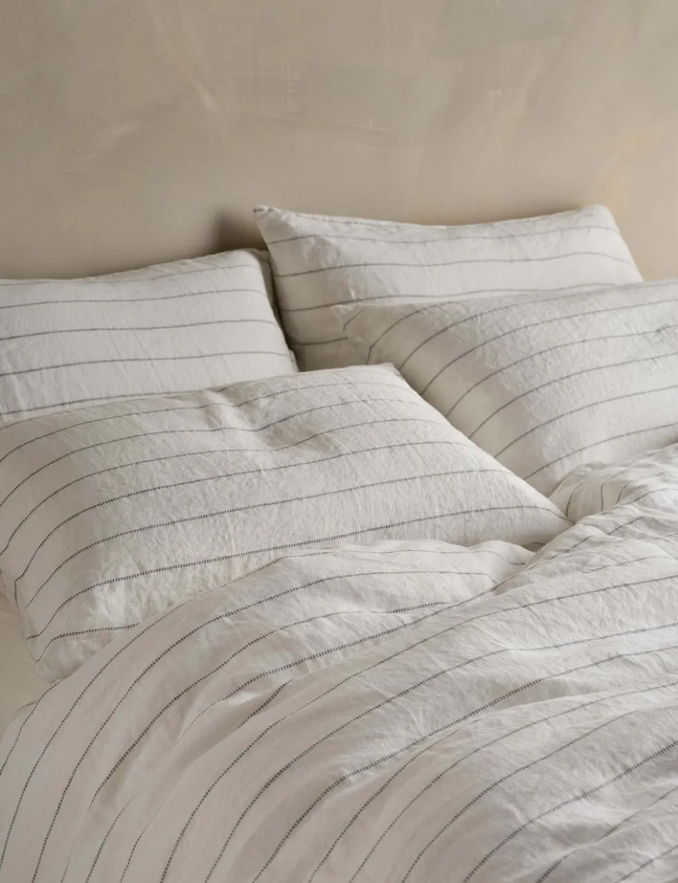 Pure Linen Striped Duvet Cover