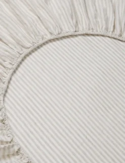 Pure Linen Striped Fitted Sheet