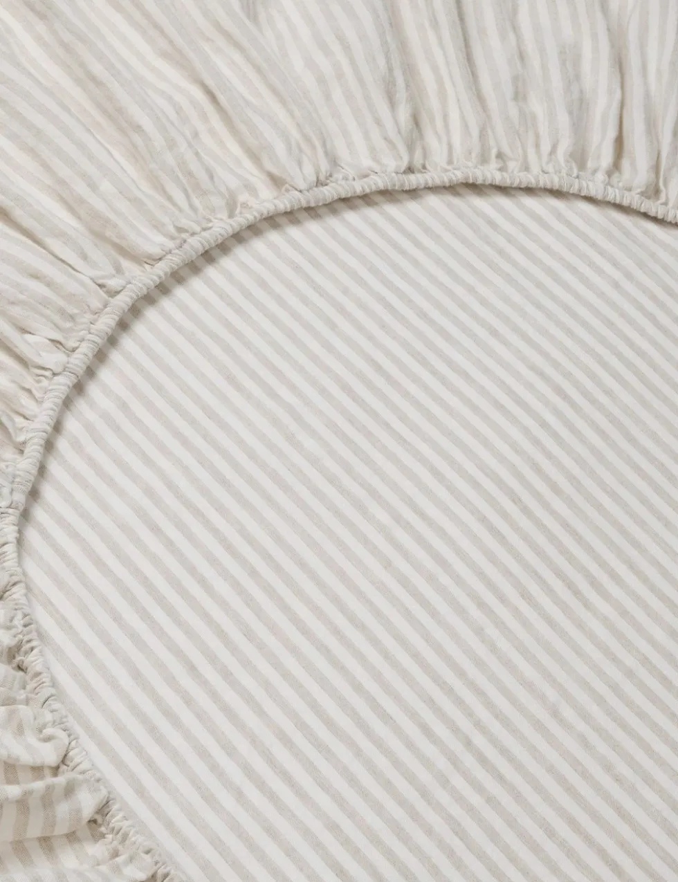 Pure Linen Striped Fitted Sheet