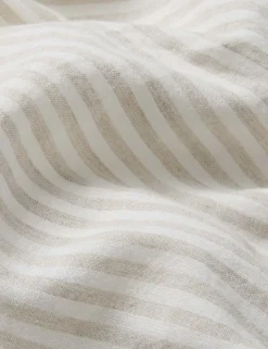 Pure Linen Striped Fitted Sheet