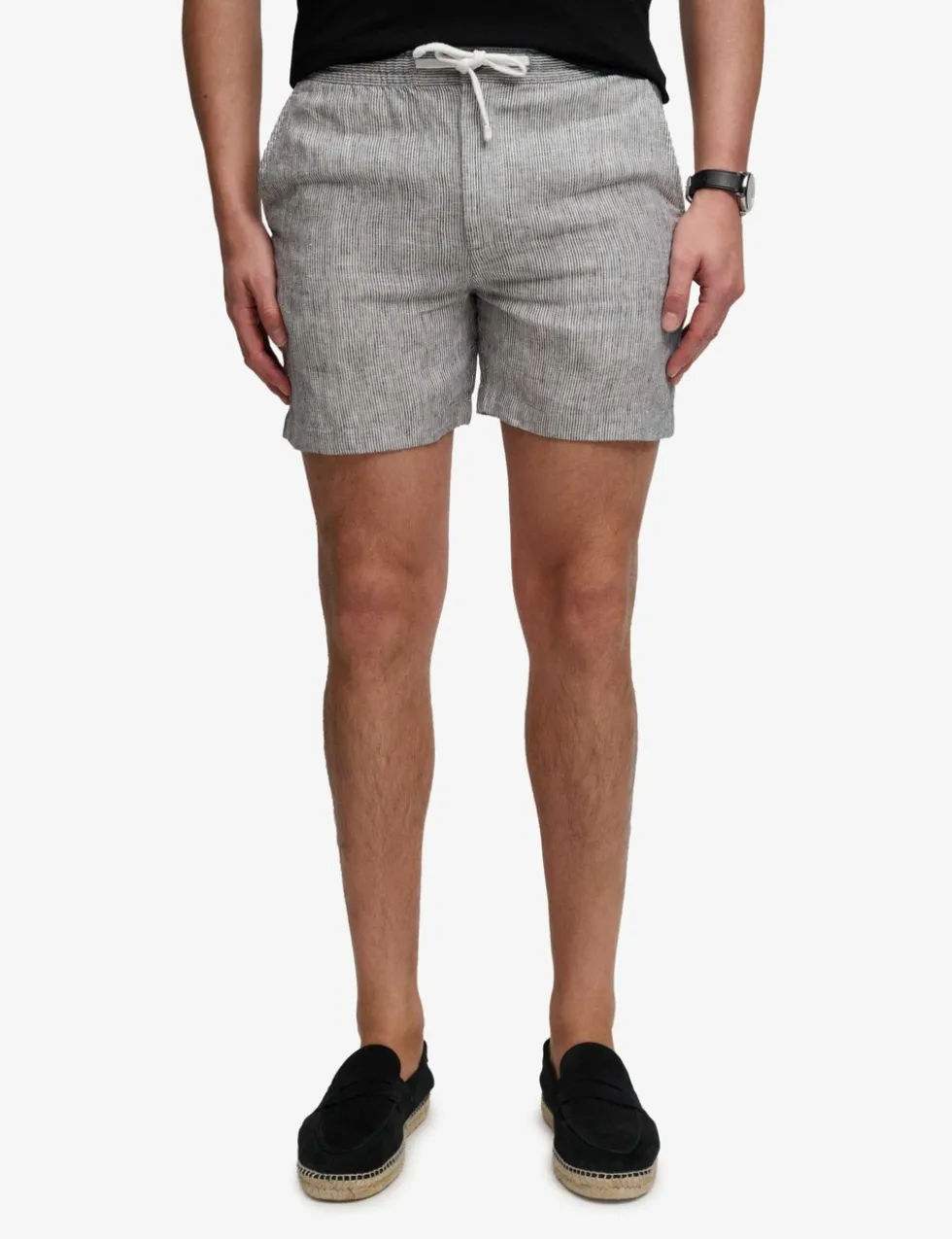 Pure Linen Striped Lightweight Shorts