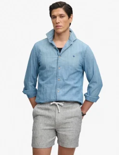 Pure Linen Striped Lightweight Shorts