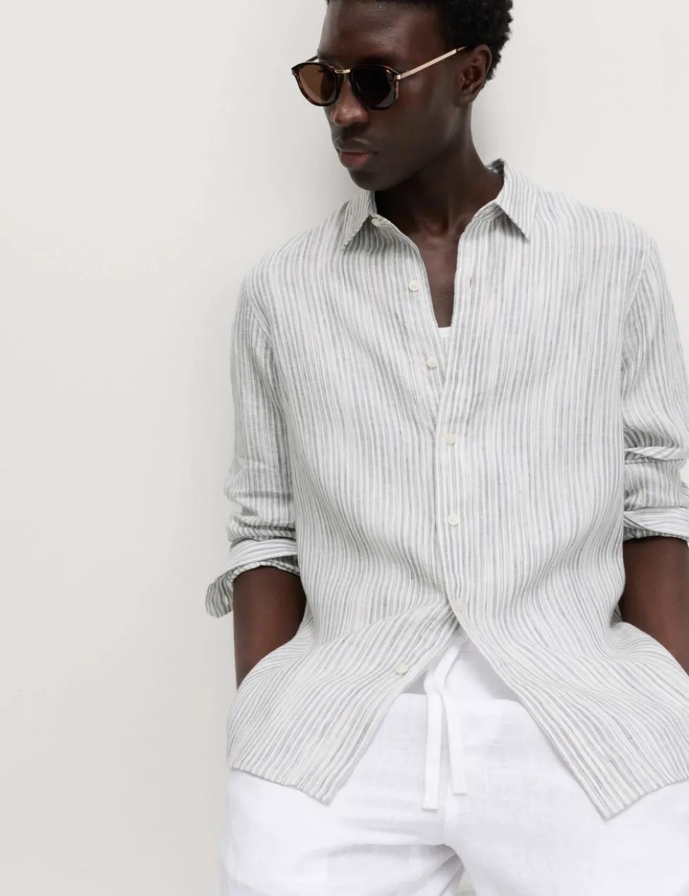 Pure Linen Striped Shirt