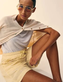 Pure Linen Striped Shorts