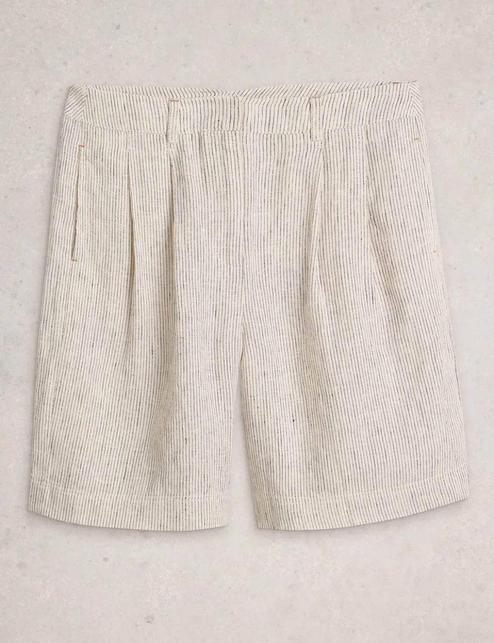Pure Linen Striped Shorts