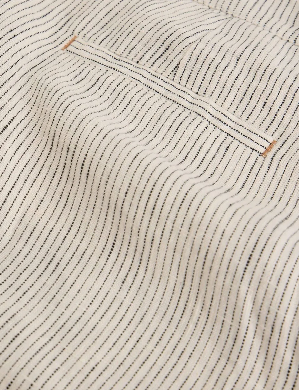 Pure Linen Striped Shorts