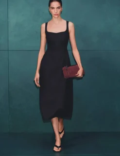 Pure Linen Structured Waisted Dress