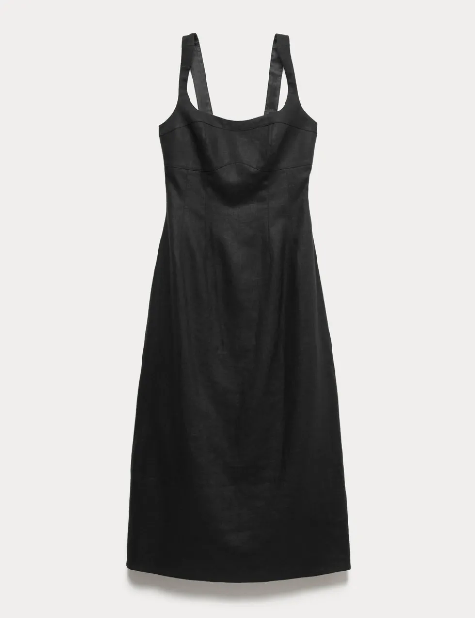Pure Linen Structured Waisted Dress