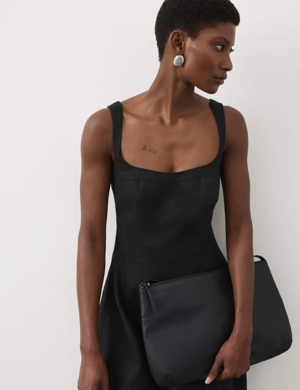 Pure Linen Structured Waisted Dress
