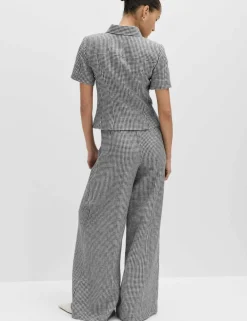 Pure Linen Tailored Checked Collared Jacket