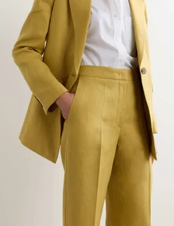 Pure Linen Tailored Straight Leg Trousers