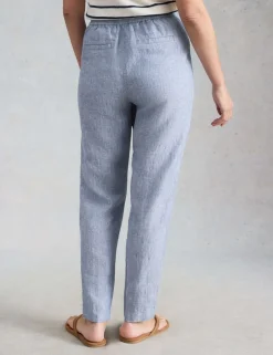 Pure Linen Tapered Ankle Grazer Trousers