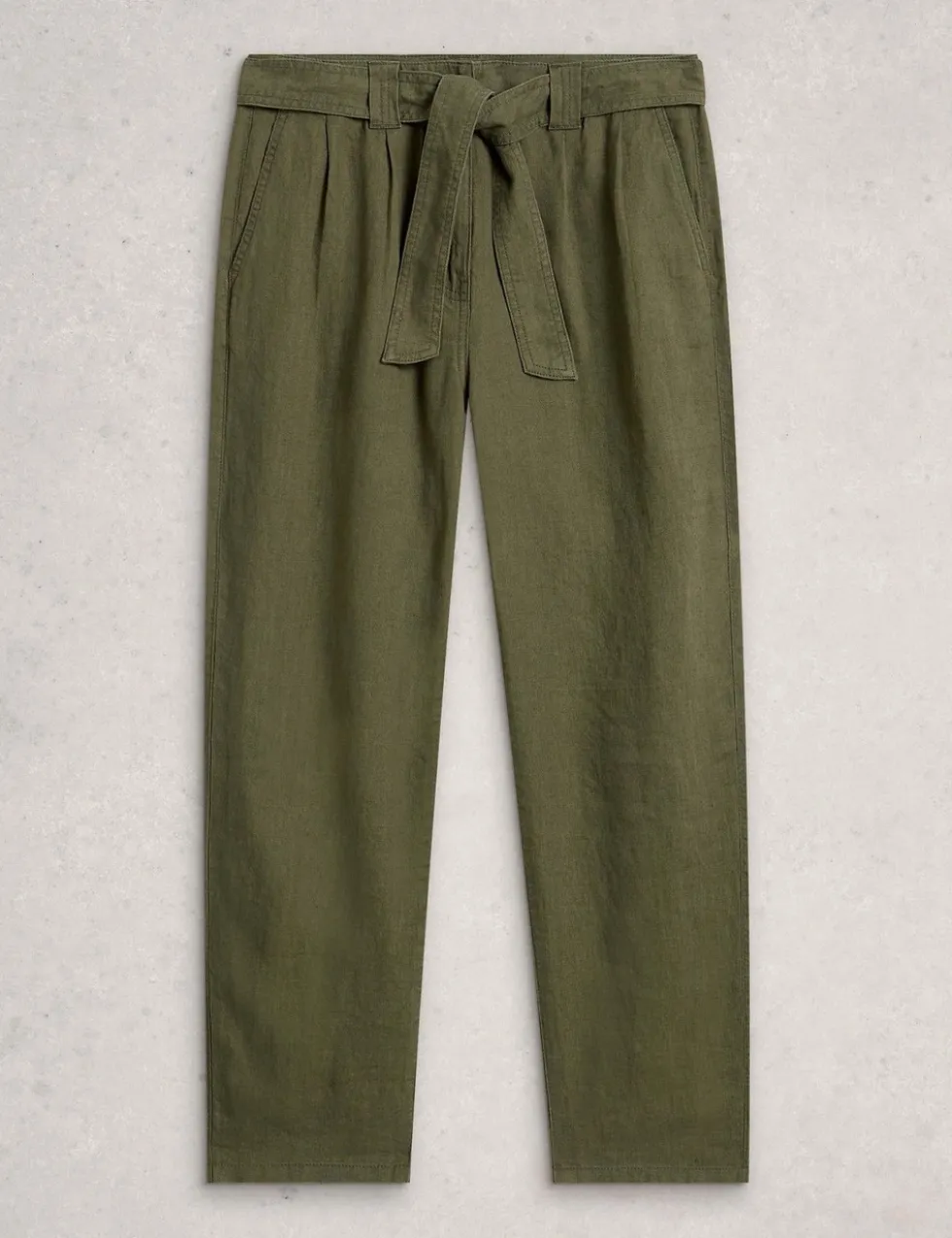 Pure Linen Tapered Ankle Grazer Trousers