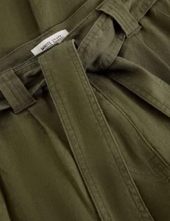 Pure Linen Tapered Ankle Grazer Trousers