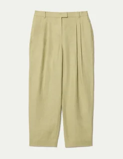 Pure Linen Tapered Ankle Grazer Trousers