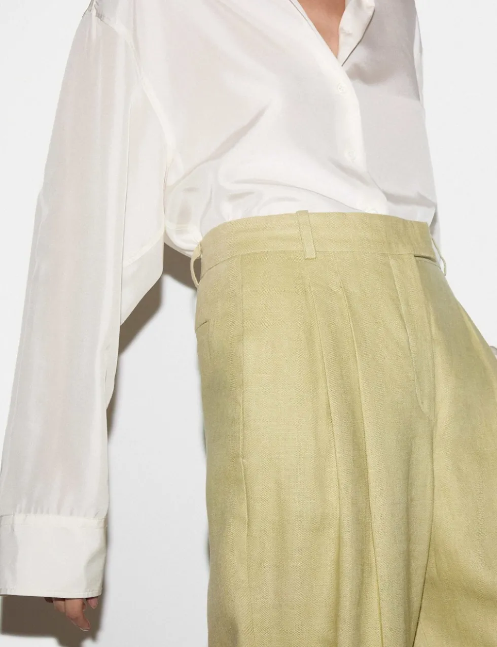 Pure Linen Tapered Ankle Grazer Trousers