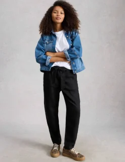 Pure Linen Tapered Ankle Grazer Trousers