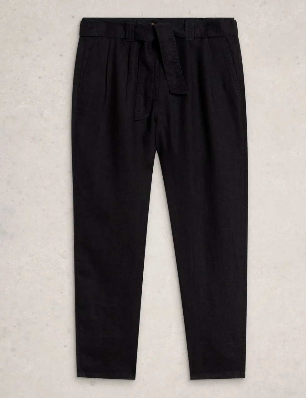 Pure Linen Tapered Ankle Grazer Trousers