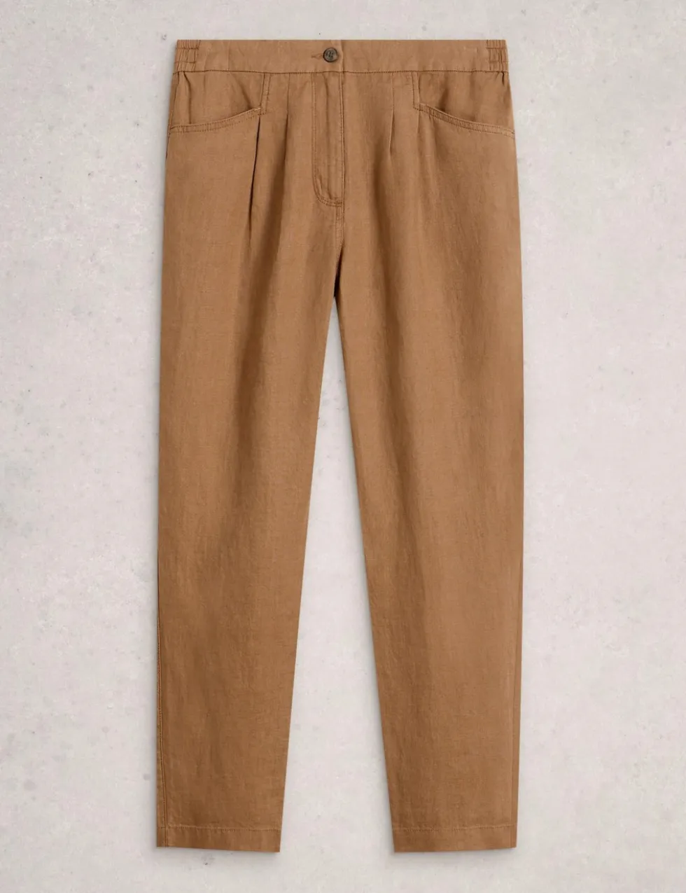 Pure Linen Tapered Ankle Grazer Trousers