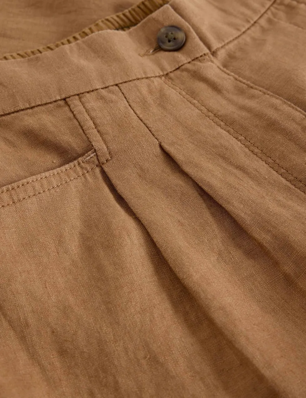 Pure Linen Tapered Ankle Grazer Trousers
