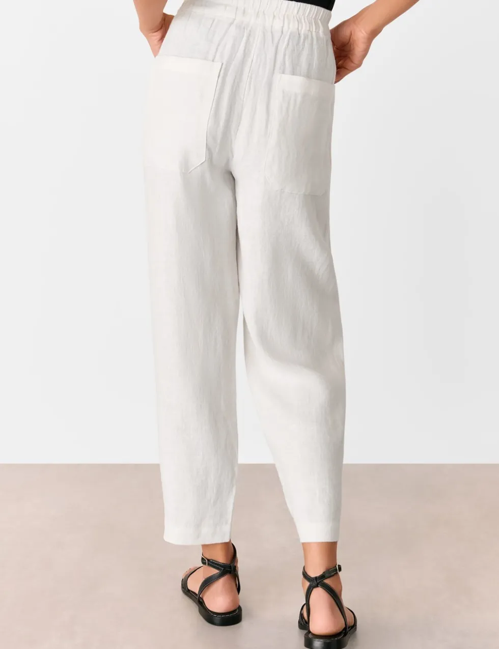 Pure Linen Tapered Ankle Grazer Trousers