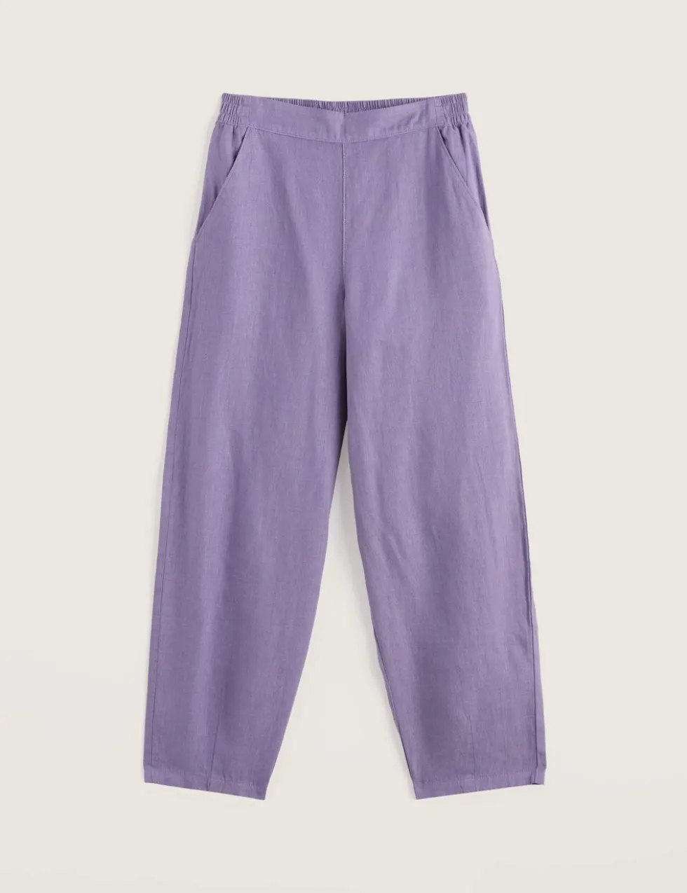 Pure Linen Tapered Cropped Trousers