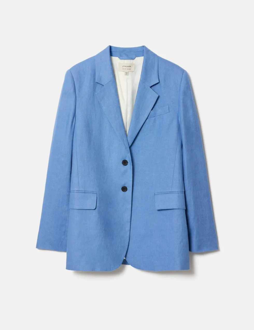 Pure Linen Textured Longline Blazer
