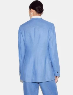 Pure Linen Textured Longline Blazer