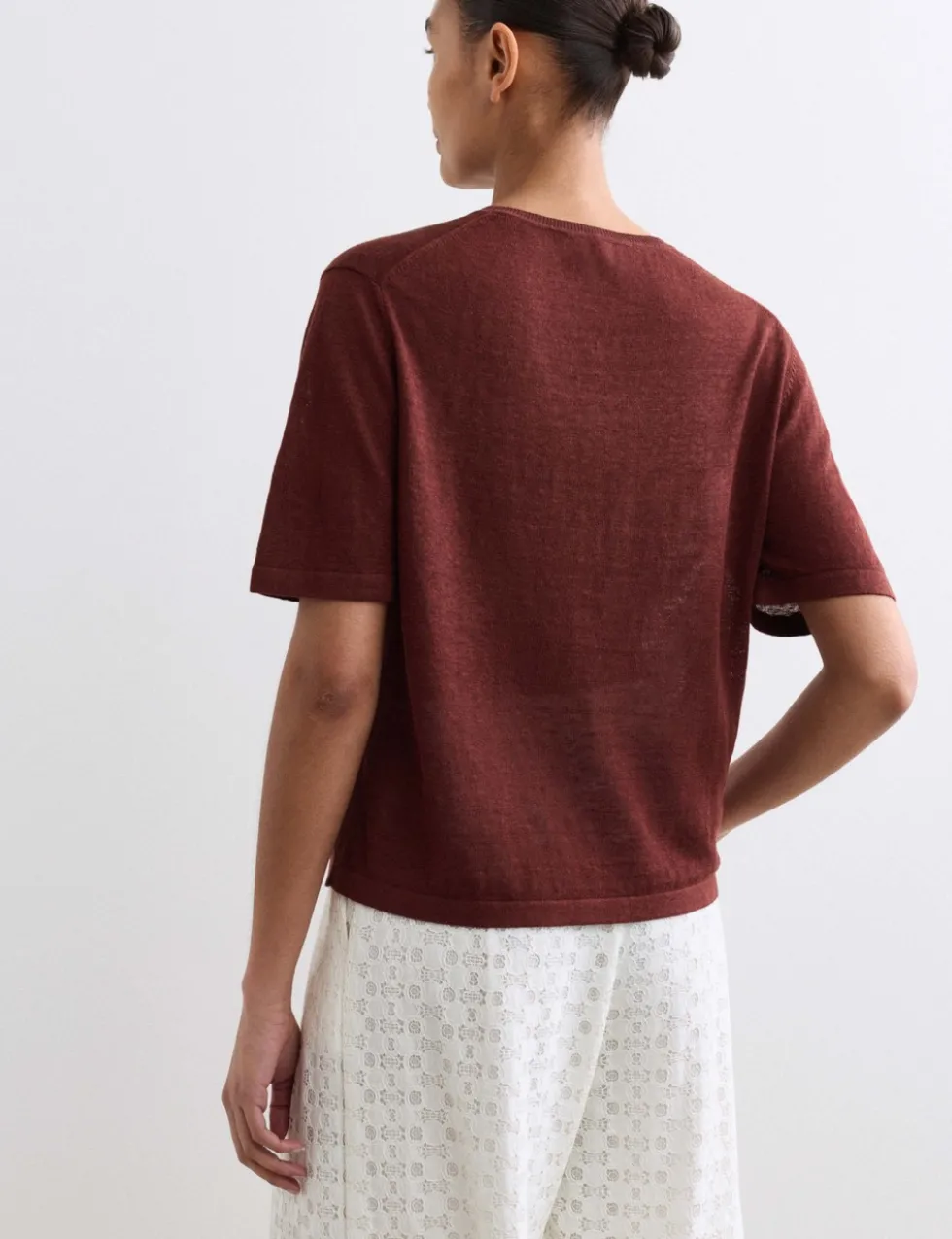 Pure Linen Textured T-Shirt