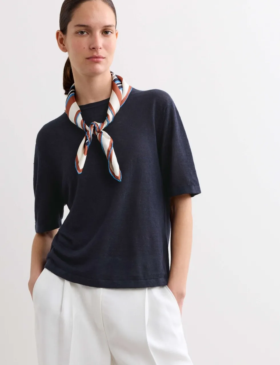 Pure Linen Textured T-Shirt