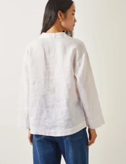 Pure Linen V-Neck Blouse