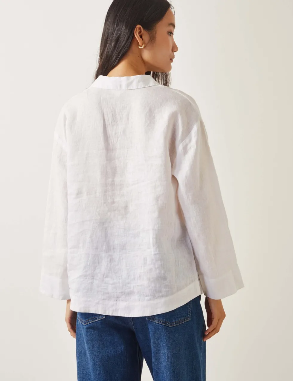 Pure Linen V-Neck Blouse