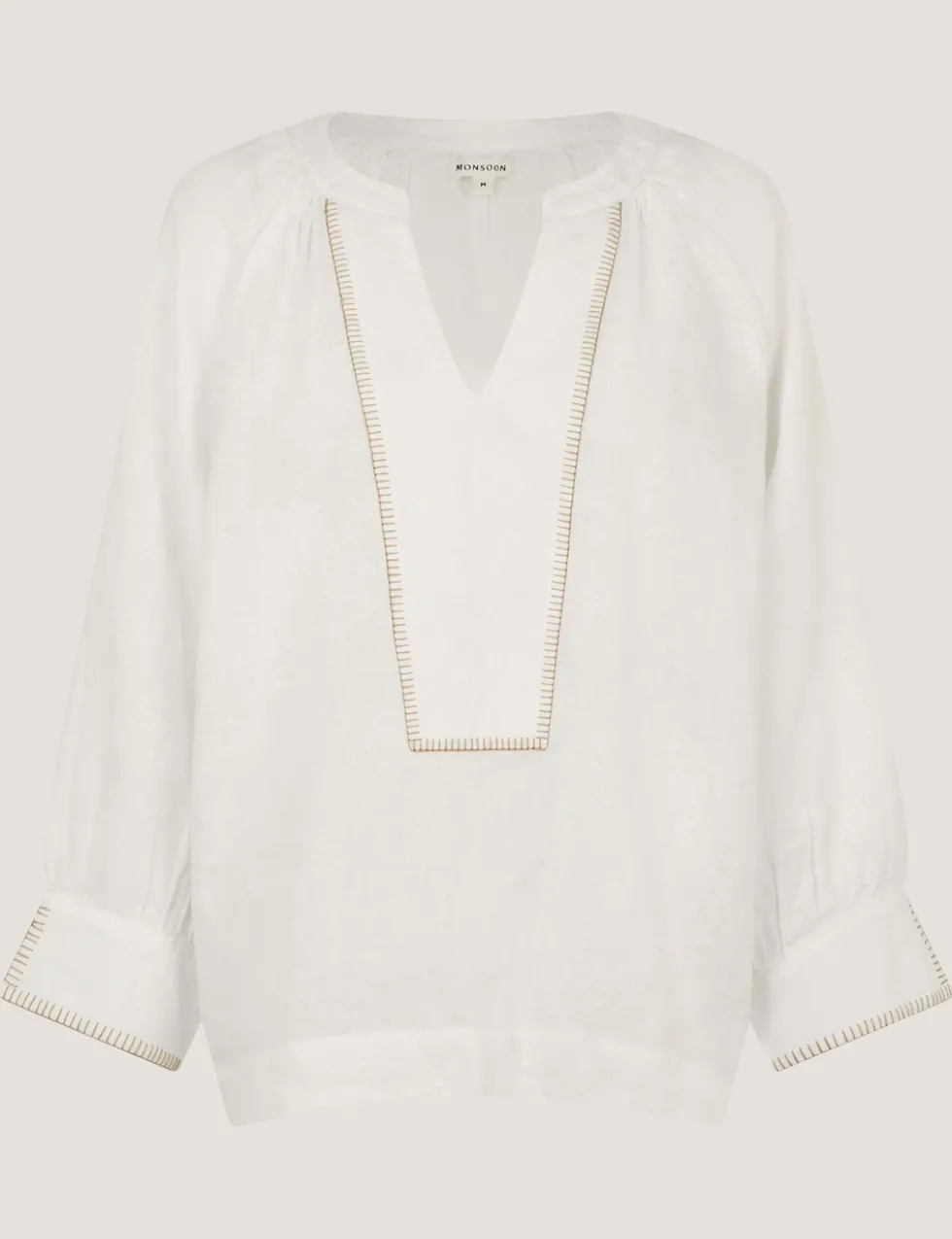 Pure Linen V-Neck Blouse