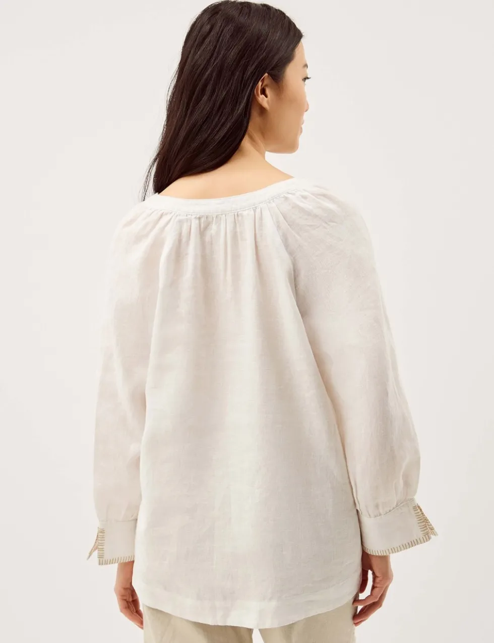 Pure Linen V-Neck Blouse