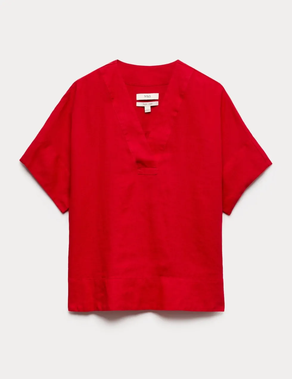 Pure Linen V-Neck Popover Top