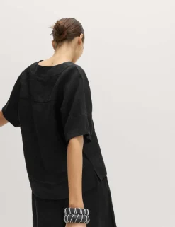 Pure Linen V-Neck Popover Top