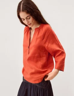 Pure Linen V-Neck Top