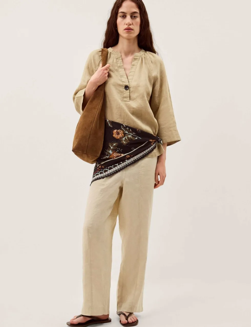 Pure Linen V-Neck Top