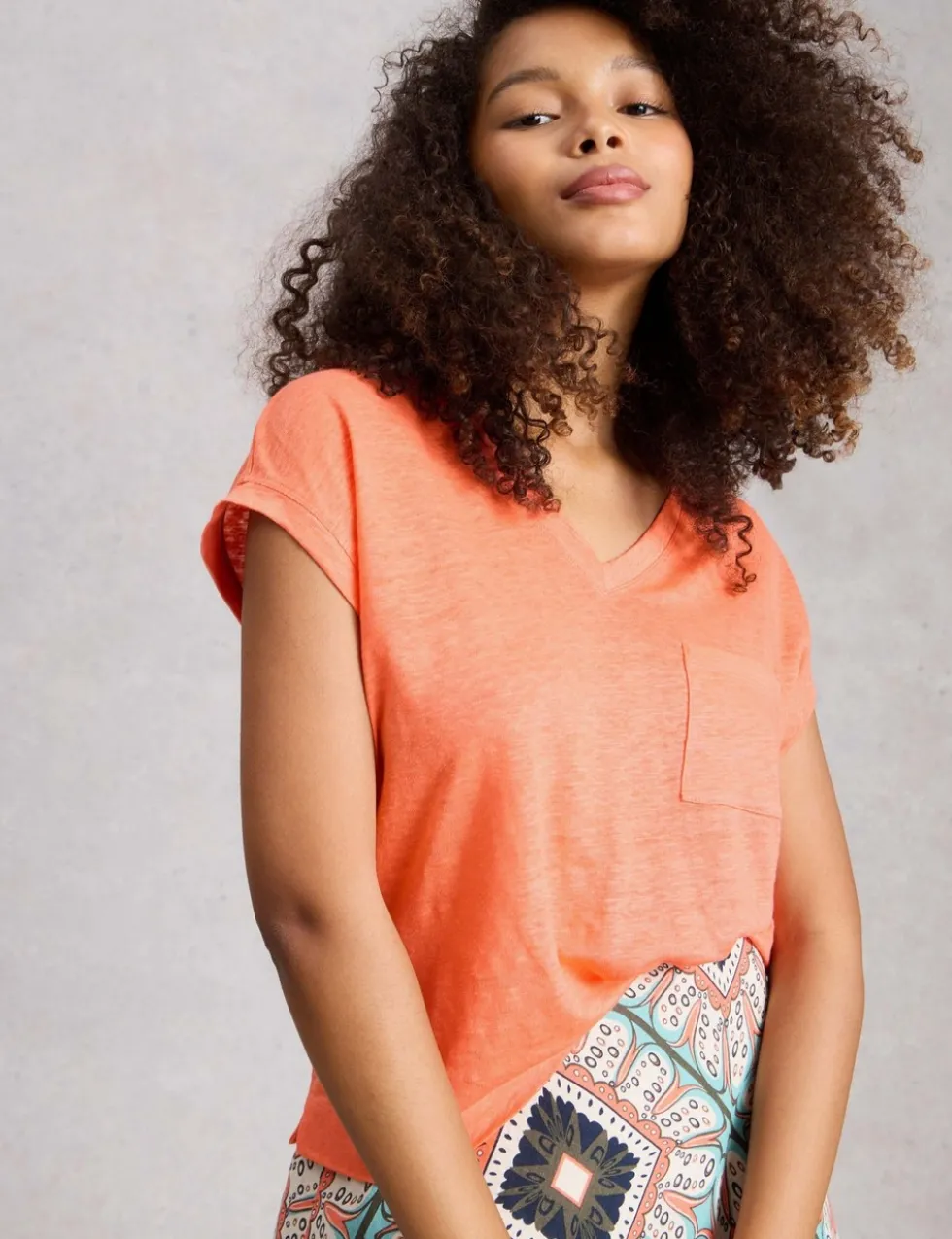 Pure Linen V-Neck T-Shirt