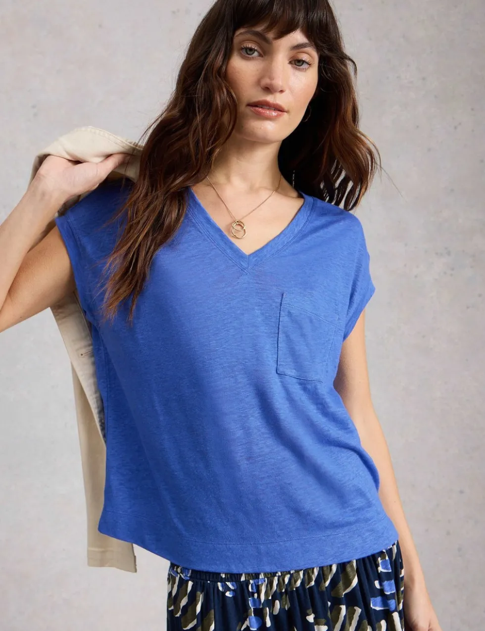Pure Linen V-Neck T-Shirt
