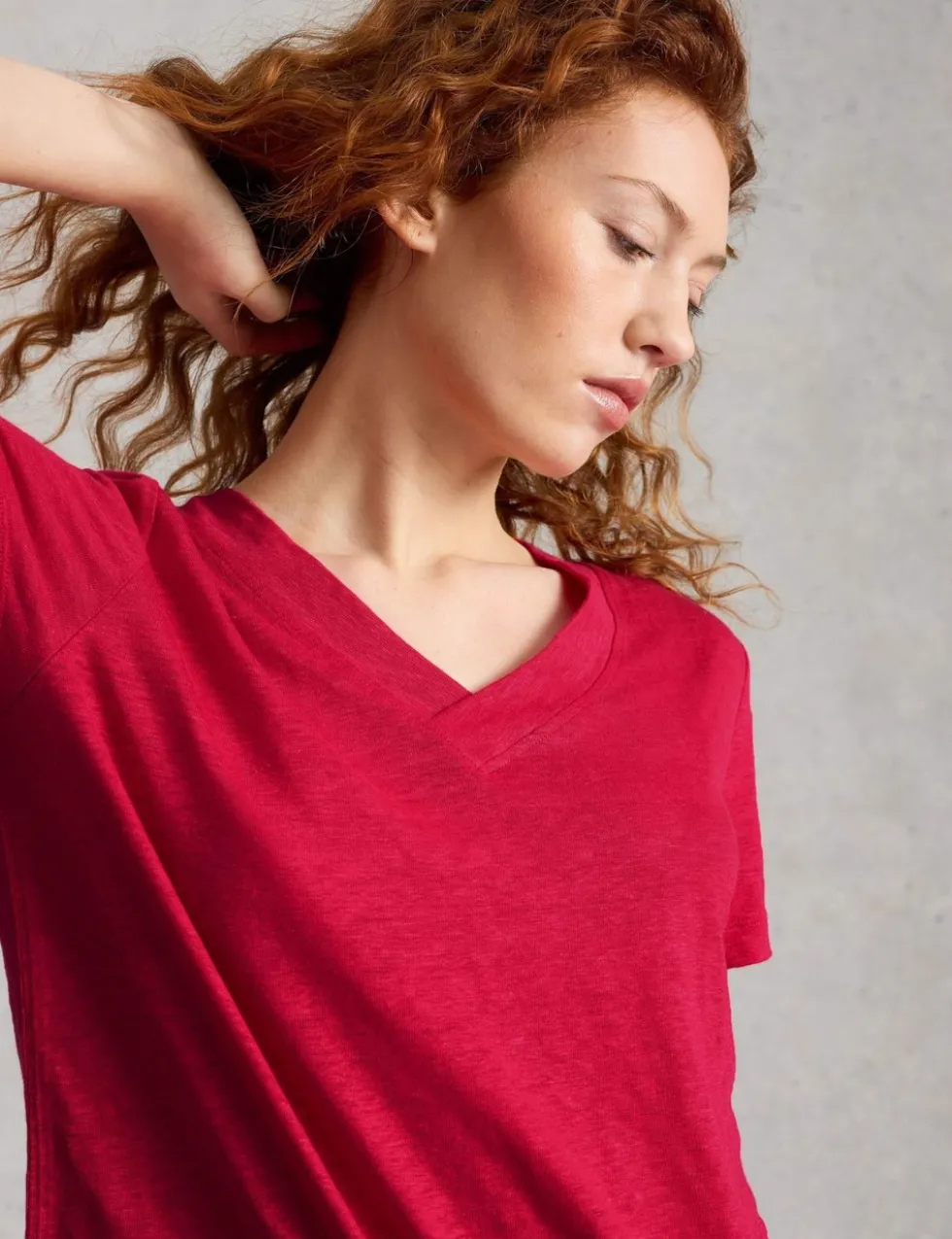 Pure Linen V-Neck T-Shirt