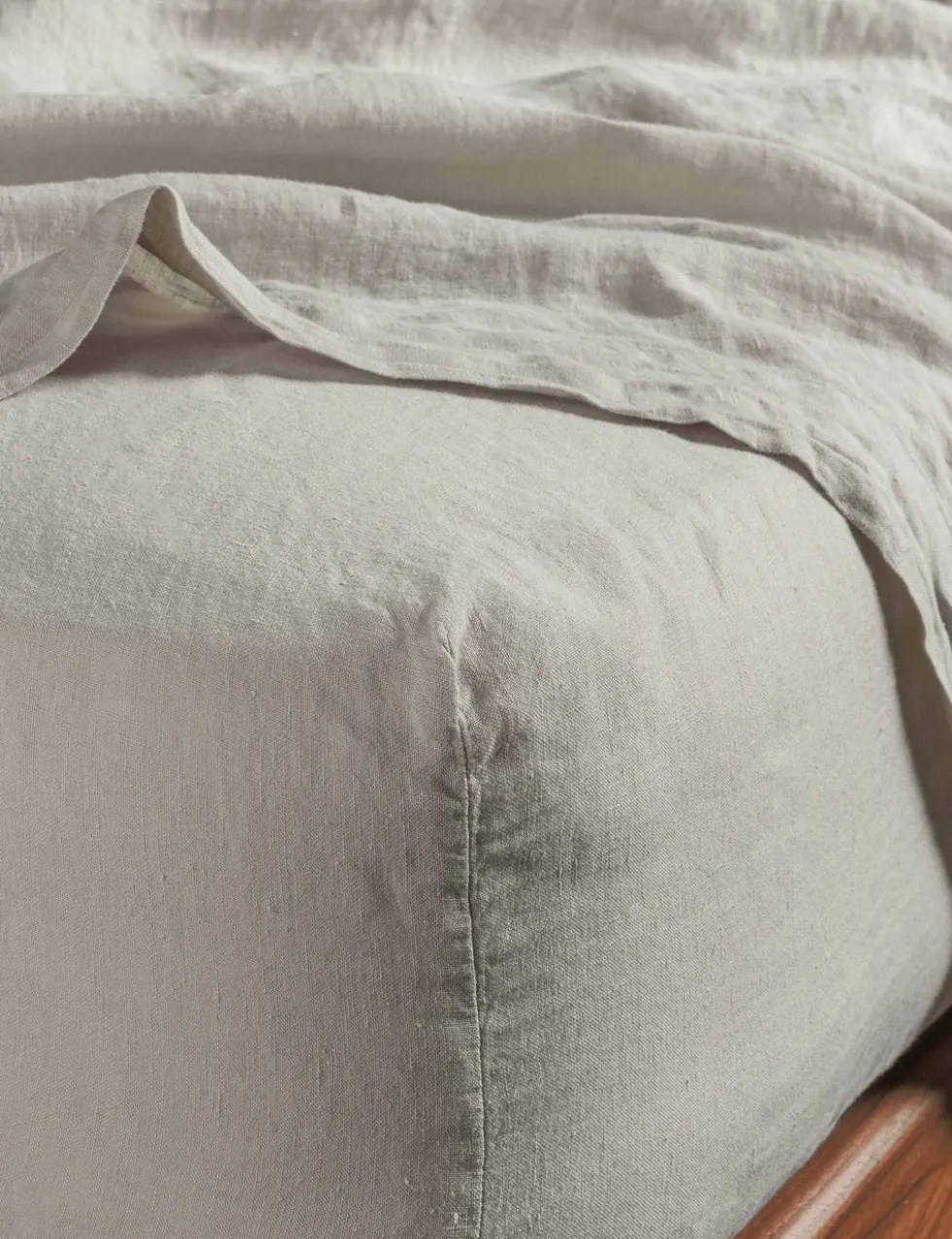 Pure Linen Washed Deep Fitted Sheet