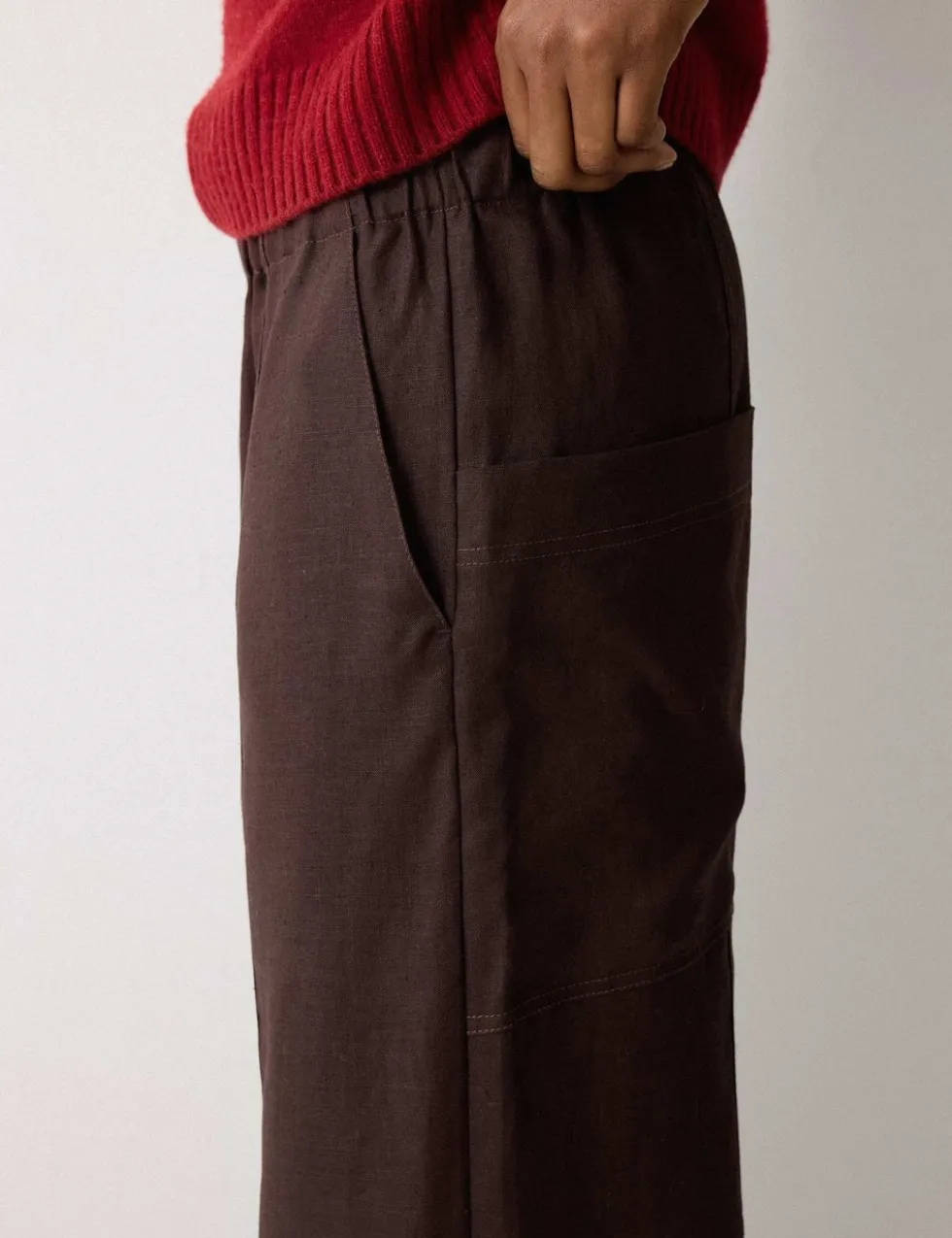 Pure Linen Wide Leg Ankle Grazer Trousers