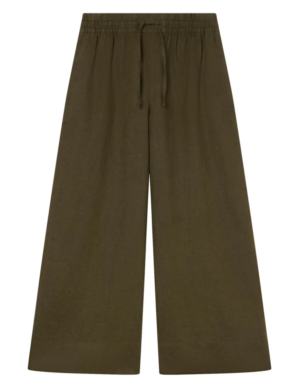 Pure Linen Wide Leg Cropped Trousers