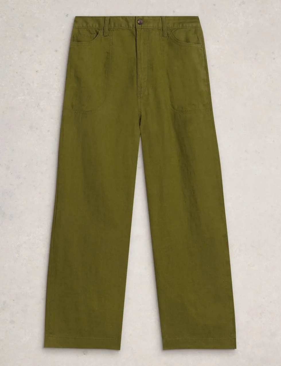 Pure Linen Wide Leg Cropped Trousers
