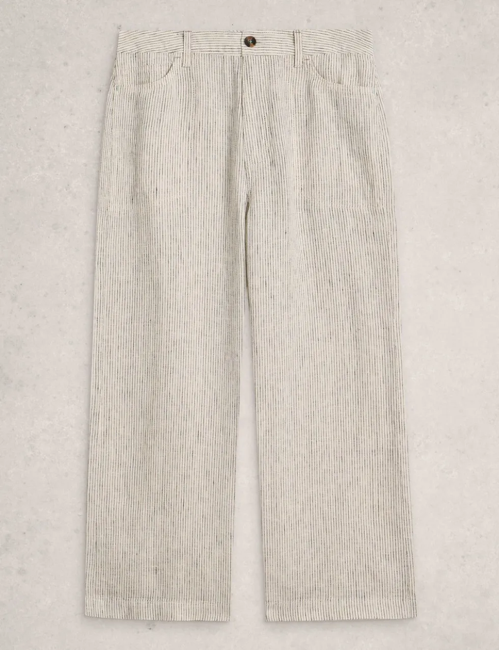Pure Linen Wide Leg Cropped Trousers