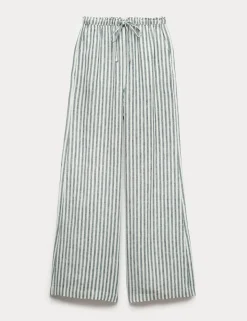 Pure Linen Wide Leg Palazzo Trousers